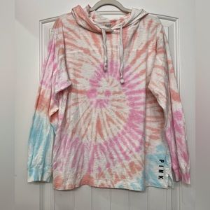 Victoria Secret Pink Hoodie Large Tie Dye Shirt
